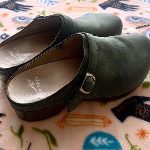 Green Dansko clogs